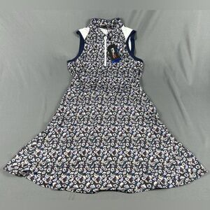 RLX Ralph Lauren Womens Dress Floral Print Medium Blue Polyester